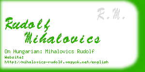 rudolf mihalovics business card